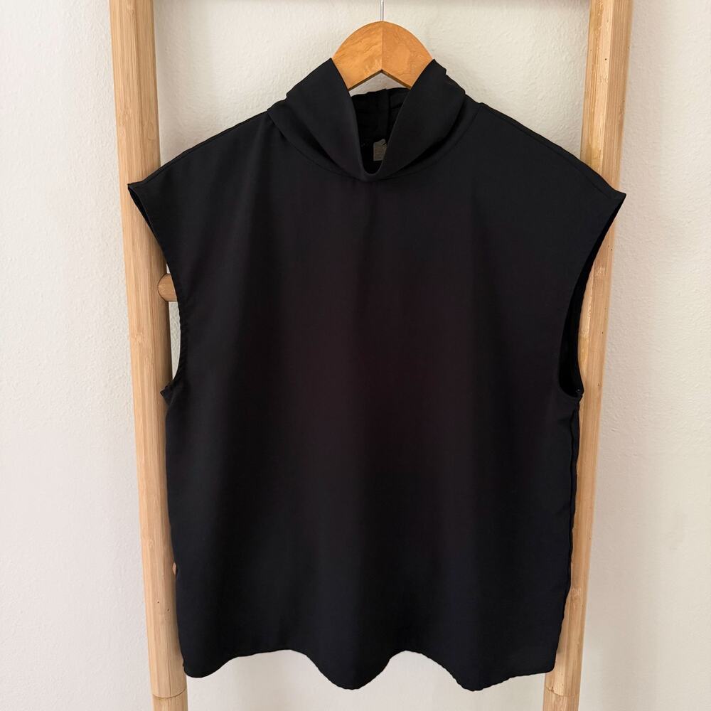 Joie Black Cowl Neck Cap Sleeve Blouse Top Women’s M Medium Minimalist